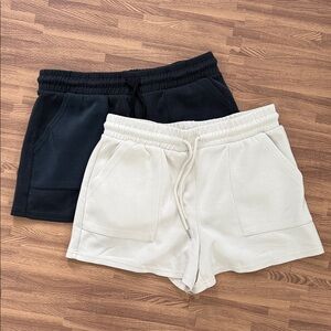 Always You Women's Casual Shorts - Black and Cream Set of Two